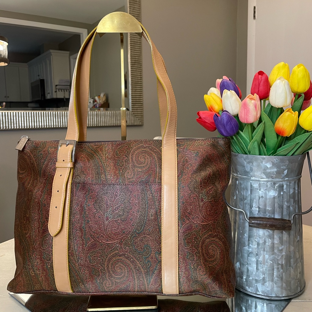 Etro Paisley Coated Canvas Tote